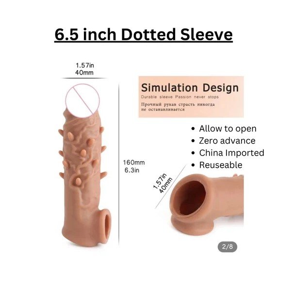 Buy Re useable Dotted Sleeve Condoms 6.5 inch Sex Toys in Pakistan